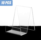 20 Pack Acrylic Book Display Stand, 4 Inch Clear Easel Stand, Thickened Transparent Book Tablet Holder for Displaying Books, Pictures, Tablets, CDs, Artworks, Newspaper, Magazines