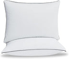 Luxury Down Fiber Pillows Queen Size, Bed Pillows for Sleeping, Pillow for Back, Stomach or Side Sleepers