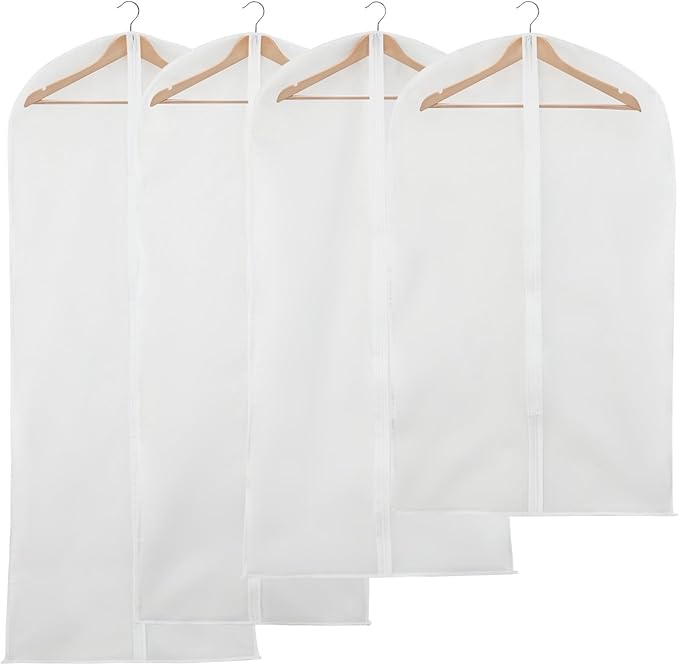Stockroom Plus Clear Hanging Garment Bag - Zippered Dust Clothing Covers - Polyethylene Garment Bags for Coats & Dresses - Suit & Dress Travel Cases - Pack of 8, 4 Sizes 40x24-60x24 in