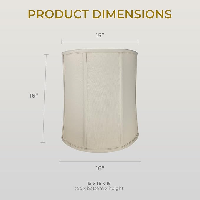 Royal Designs, Inc. BSO-719-16LNBG Drum Basic Lamp Shade, 15 x 16 x 16, Linen Beige