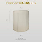 Royal Designs, Inc. BSO-719-16LNBG Drum Basic Lamp Shade, 15 x 16 x 16, Linen Beige