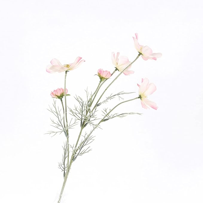 2 Pcs Artificial Flowers Plants Calliopsis Silk Flower Arrangements Wedding Bouquets Decorations Plastic Floral Table Centerpieces for Home Kitchen Garden Party Decor Approx 23.6'' High - Light Pink