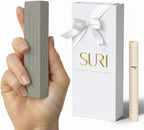 SURI Mezuzah for Door – 4 Inch Gray Concrete Mezuza Case with Printed Scroll, Self-Stick Adhesive, Fits a 3 Inch Scroll, Gift Box Included