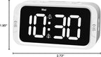 Digital Dual Alarm Clock for Bedroom, Easy to Set, 0-100% Dimmer, USB Charger, 5 Sound Adjustable Volume, Weekday/Weekend Mode, Snooze, 12/24Hr, Battery Backup, Compact Clock for Bedside(White)