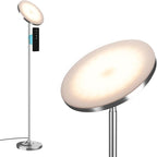 Floor Lamp, 30W/2600LM Bright Floor Lamp with Remote Control, Stepless Adjust Color Temperatures & Brightness, Torchiere Standing Lamp for Living Room Bedroom Office (Brushed Nickel)