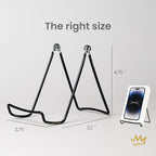 KINGDOM SOLUTIONS MADE IN USA 36-Pack Adjustable Black Metal Easels - Book Stand - Sturdy Plate Stand for Art, Pictures, Books, Frames - Unique on the Market