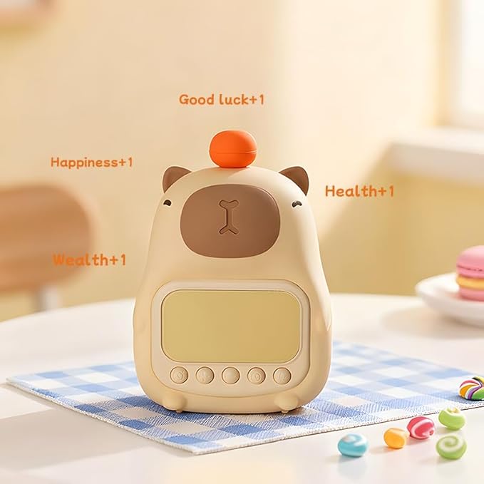 Capybara Alarm Clock with Night Light for Kids, Cute Toddler Alarm Clocks for Bedrooms Ok to Wake Clocks for Girls and Boys, Rechargeable Silicone Animal Tabletop Lamp for Kid