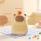 Capybara Alarm Clock with Night Light for Kids, Cute Toddler Alarm Clocks for Bedrooms Ok to Wake Clocks for Girls and Boys, Rechargeable Silicone Animal Tabletop Lamp for Kid