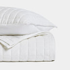 RECYCO Luxury Velvet Quilt Set Full Queen Size Bedding Sets, Ultra Soft Velvet Comforter Set, Lightweight Channel Box Stitch Oversized Bedspread Coverlet for All Season, with 2 Shams, Bright White