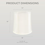 Royal Designs Basic Drum Lamp Shade - White - 14 x 15 x 15