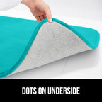 GORILLA GRIP Memory Foam Bath Rugs, Soft Absorbent Velvet Bathroom Mats, Durable Dots on Underside, Machine Washable Bathmat, Carpet Rug Room Decor for Shower Floor, 36x24 Mat, Turquoise