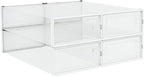 PARANTA 4-Piece Extra Large Boot and Shoe Storage Boxes, Stackable Clear Plastic Shoe Organizer, Space-Saving Shoe Boxes for Boots, Sneakers, and High Heels, Clear