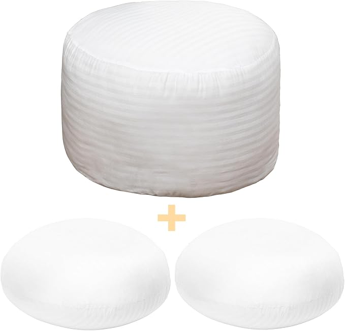 Premium PP Cotton Ottoman Pouf Insert Pouf Stuffing Round Bean Bag Filler & Footstool Stuffing 20x20×14 Inch Round