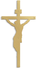 SIGNLEADER Metal Wall Art Decor A Men on Cross Minimalist Modern Abstract Wall Sculpture Hangings Home Decoration for Living Room, Bedroom, Bathroom, Kitchen, Outdoor - 18" Gold