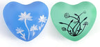 Botanical Breeze Heart Chimes, 2 Pack Handheld Stainless Steel Heart Bells with Hand-Painted Botanical Patterns, Portable Stress Relief Chime, Valentine’s Day Gift Set