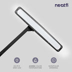 Neatfi Elite HD XL Desk Lamp with Clamp, 1600 Lumens, 22-Inch Wide Head, Non-Polar Dimming, 84 SMD LEDs, 6500K, Task Light for Home, Office, Study Room (Non-CCT with Clamp, Black, 22 Inches)