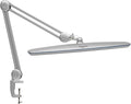Task Lamp with Clamp, Bright 117PCS LEDs, Metal Swing Arm 24W 2200 Lumen Dimmable Led Desk Lamp for Architect Home Office Study Reading Dorm Workbench Craft, 23 Inch Working Lamp(Silver)