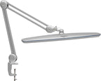 Task Lamp with Clamp, Bright 117PCS LEDs, Metal Swing Arm 24W 2200 Lumen Dimmable Led Desk Lamp for Architect Home Office Study Reading Dorm Workbench Craft, 23 Inch Working Lamp(Silver)