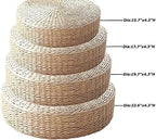 HUAWELL 2 Pack Super Bigger Size Tatami Floor Pillow Sitting Cushion, Round Padded Room Floor Straw Mat for Outdoor Seat Dia: 60CM (23.6)