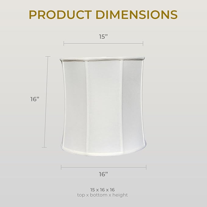 Royal Designs, Inc. BSO-719-16LNEG Drum Basic Lamp Shade, 15 x 16 x 16, Linen Eggshell