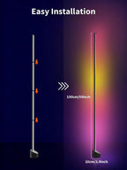 Corner Floor Lamp, RGB LED Lamp with Smart App and Remote Control Color Changing, Music Sync Ambience Lighting, Mood Lighting with 16 Million Colors for Bedroom Living Room Gaming Room