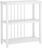 FOLUBAN Small Bookshelf, Modern 3 Tier Book Shelf, Wood and Metal Bookcase for Home Office Living Room Bedroom, White Oak