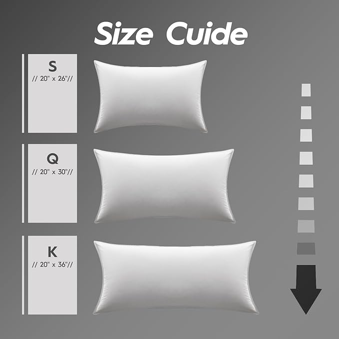Globon Ultra Soft Down Pillow King Size Set of 2, All Down Filled Bed Pillow for Sleeping, 100% Cotton Shell 500 Thread Count 700 Fill Power, Soft Hotel Collection Down Feather Pillow 20" x 36"