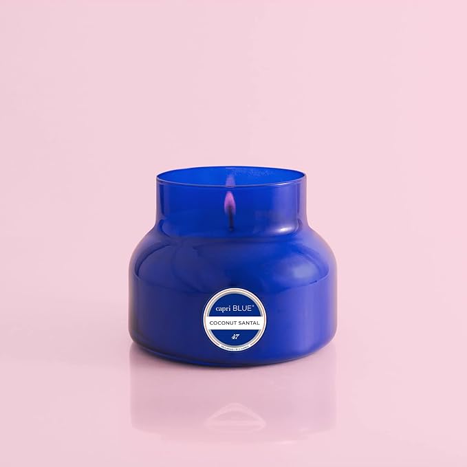 Capri Blue Signature Jar Candles - Long Lasting Soy Wax Blend - Luxury Tropical Scented Candles - Comes in Blue Decorative Glass Jar (Coconut Santal, 19 oz)