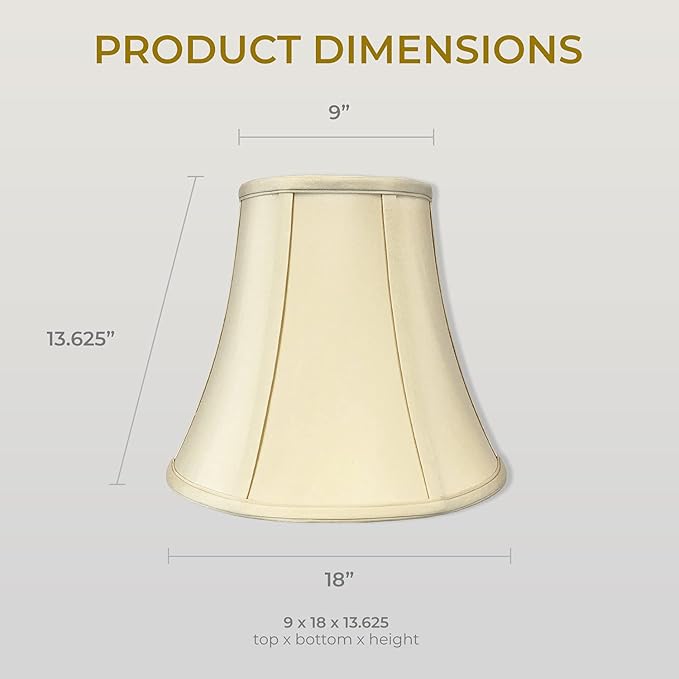 Royal Designs, Inc. BSO-704-18BG-2 True Bell Basic Lamp Shade, 9 x 18 x 13.6, Beige, 2-Pack