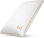 Royal Therapy King Memory Foam Pillows - Shredded Memory Foam Pillow for All Sleep Positions - Medium Firm Pillow with Adjustable Loft - Bamboo-Derived Rayon Cover - CertiPUR-US & Oeko-TEX Certified