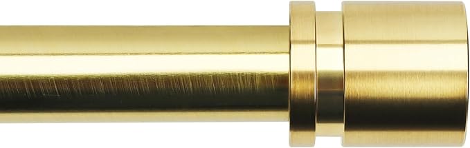 Curtain Rods for Windows 16 to 88 Inches Adjustable Length 1 Inch Diameter Window Curtain Rod with Aluminium Finials, Gold