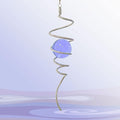Gazing Ball Spiral Decorative Wind Spinner Tail Sun Catcher 11inch Tail and 2 inch Glass Orb. Indoor Outdoor Garden Decoration Wind Sculptures-13 inch Height (Purple)