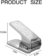 Clear Closet Shoe Slots Organizer 3-Level Adjustable Shoe Stackers For A Pair Of Shoes Double Layer Storage Space Saving Shoe Holder (Clear Grey, 4 Pack)