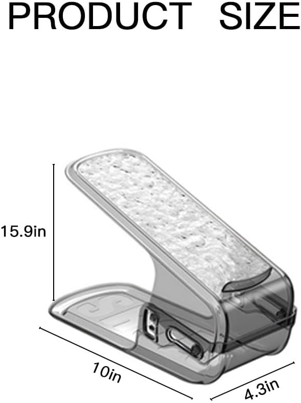 Clear Closet Shoe Slots Organizer 3-Level Adjustable Shoe Stackers For A Pair Of Shoes Double Layer Storage Space Saving Shoe Holder (Clear Grey, 4 Pack)