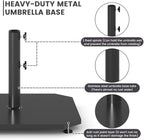 Sundale Outdoor Umbrella Base 40lbs with Stainless Steel Umbrella Tube, Heavy Duty Steel Umbrella Stand, Black