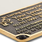 The Metal Foundry Personalised Memorial Angels Metal Plaque For Memory Of A Loved One, Mother, Father Or Grandparents. Wall Mounted As Garden Stones Statue Gift Alternative Idea Handmade In Brass