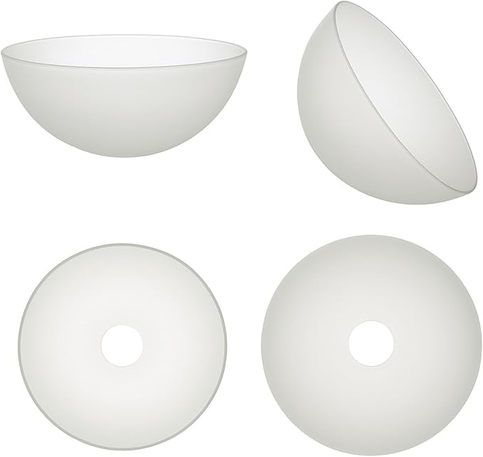 LIGHTACCENTS Glass Lamp Shade Replacement for Floor Lamp – Frosted Glass, 12” Diameter, 1.72” Opening, 4.75” Height – Lamp Shade for Floor Lamps, Replacement Glass for Floor Lamps (White)