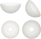 LIGHTACCENTS Glass Lamp Shade Replacement for Floor Lamp – Frosted Glass, 12” Diameter, 1.72” Opening, 4.75” Height – Lamp Shade for Floor Lamps, Replacement Glass for Floor Lamps (White)