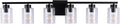 6 Light Bathroom Light Fixtures, 40 Inches Bathroom Lighting Fixtures Over Mirror, Black Vanity Light with Clear Glass Shades