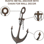 DECORKEY Anchor Wall Decor,Antique Metal Wall Art With Chain for Bedroom Living Room Dorm Home Wall Decor, Antique Metal Anchor Farmhouse Decor