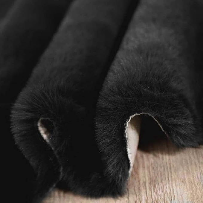 Black Fluffy Rug 5x8 Area Rugs for Bedroom Fuzzy Bunny Washable Fur Rugs for Living Room Teen Room Nursery Rectangle Rug