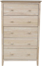 International Concepts Dresser with 5 Drawers ,Unfinished