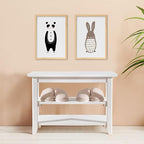 Shoe Rack Bench for Entryway with Storage, 24", 3-Tier Wooden Shoe Bench for Hallway, Front Door, Entrance, White