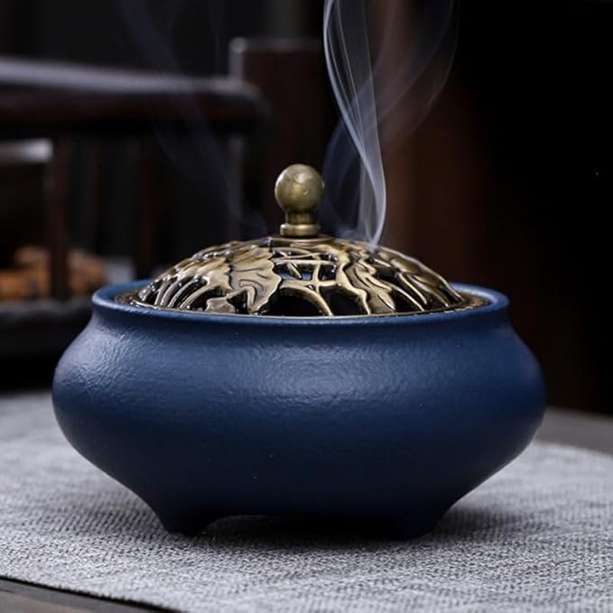 Ceramic Incense Burner (Blue)