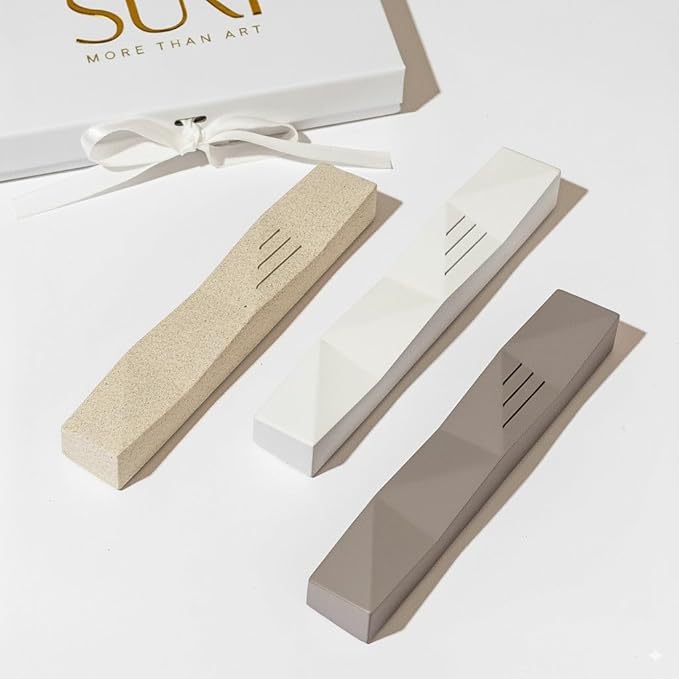 SURI Jewish Mezuzah for Door – 4 Inch Gray Concrete Mezuza Case with Printed Scroll, Fits a 3 Inch Mezuzzah Scroll, Self-Stick Adhesive, Gift Box Included