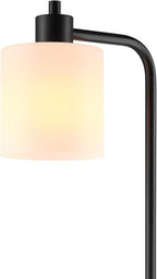GLOBE Electric 61000144 62" Floor Lamp, Matte Black, Plastic Frosted Shade, On/Off Rotary Switch on Socket, 6-Foot Black Cord, Reading Light, Bedroom, Living Room, Home Decor