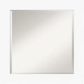 Amanti Art White Wall Mirror 25x25 Basic White Square Bathroom Mirror for Wall Decor Living Room, Medium Casual Wood Frame, Hangs Horizonally and Vertically, Bathroom Decor, Beveled Edge