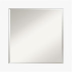 Amanti Art White Wall Mirror 25x25 Basic White Square Bathroom Mirror for Wall Decor Living Room, Medium Casual Wood Frame, Hangs Horizonally and Vertically, Bathroom Decor, Beveled Edge