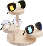 Wood Sunglass Display Racks Shelf Eyeglasses Show Stand Jewelry Holder for 3 Pairs Glasses Showcase
