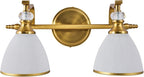 ANDY STAR Gold Vanity Light, 2-Light Brushed Gold Bathroom Light Fixtures, Vintage Bathroom Light with Milky White Bell Glass Shades, Eye-Friendly Wall Sconce for Mirror, Kitchen, Bedroom, Hallway